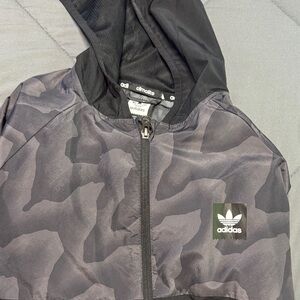 Adidas Men’s Black & Gray Camo Raincoat